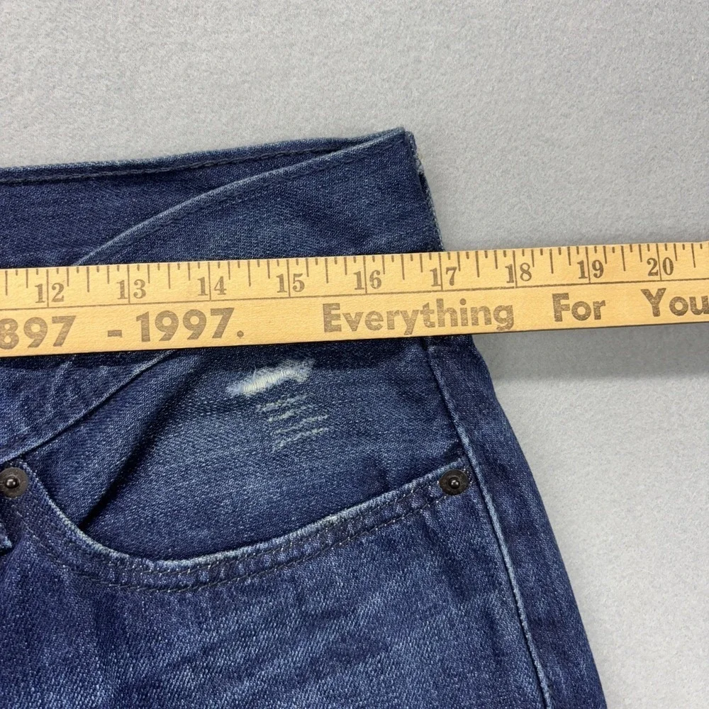 Levi's 514 jeans mens 34x30 distressed blue denim Whiskered Fade Straight Grunge